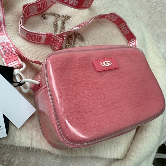 NWT Ugg Rare Pink! Janey ll Clear - shearling purse - Picture 1 of 7